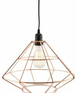 H & G Copper Diamond Pendant Lighting