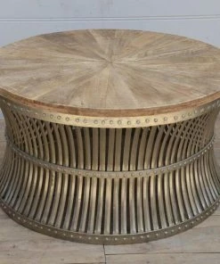 Philbee Inverted Iron And Wood Coffee Table Coffee Tables