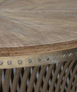 Philbee Inverted Iron And Wood Coffee Table Coffee Tables