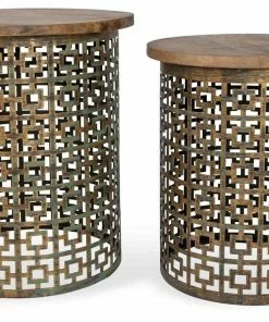 PFS Furniture Sales Wood And Iron Side Tables
