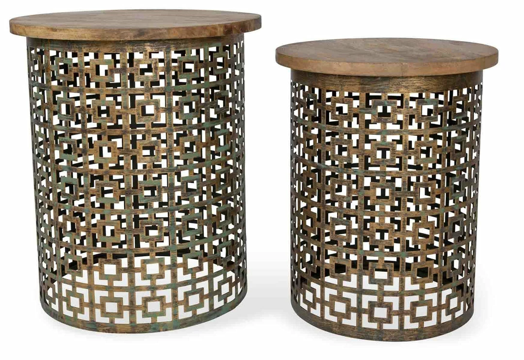 PFS Furniture Sales Wood And Iron Side Tables 1 PFS Furniture Sales Wood And Iron Side Tables
