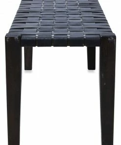 H & G Benches Leather Woven Bench Ivory 39 H & G Benches Leather Woven Bench Ivory