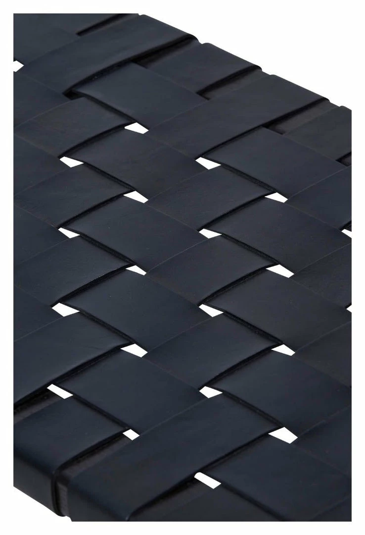 H & G Leather Woven Bench Black Benches 5 H & G Leather Woven Bench Black Benches