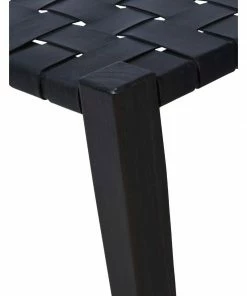 H & G Leather Woven Bench Black Benches 13 H & G Leather Woven Bench Black Benches