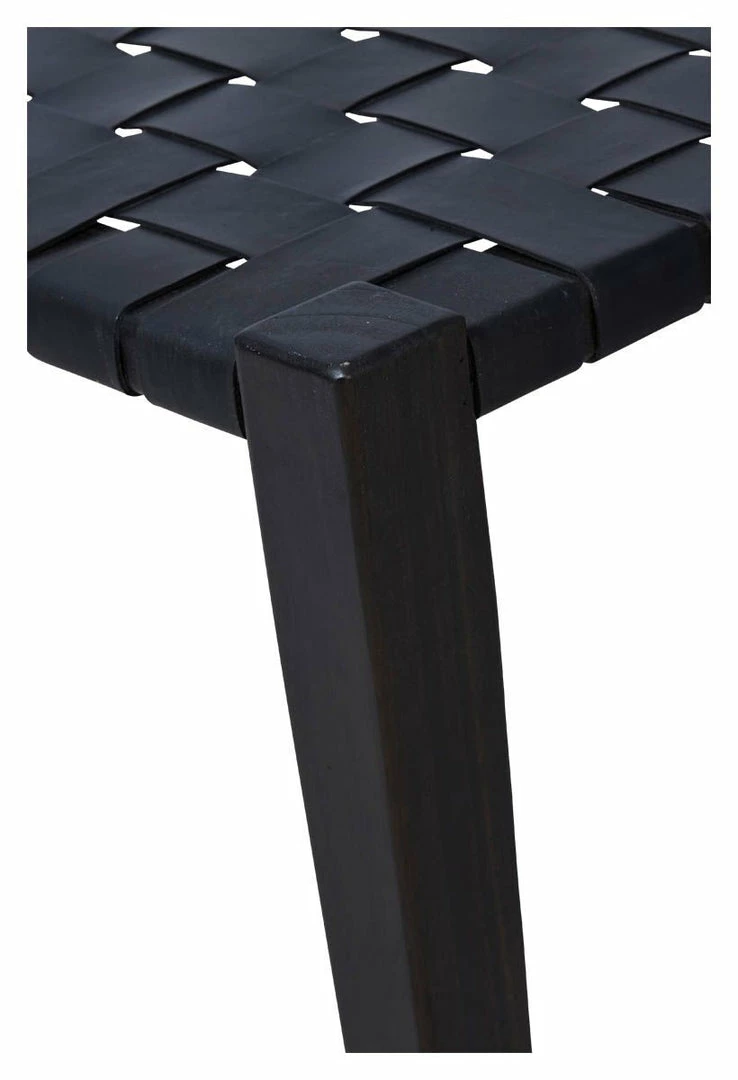 H & G Leather Woven Bench Black Benches 4 H & G Leather Woven Bench Black Benches