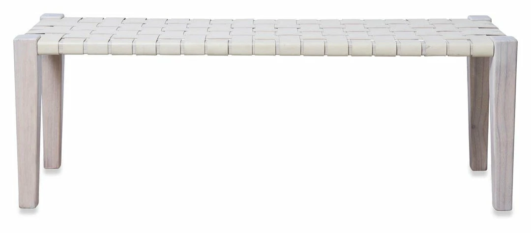 H & G Leather Woven Bench Black Benches 7 H & G Leather Woven Bench Black Benches