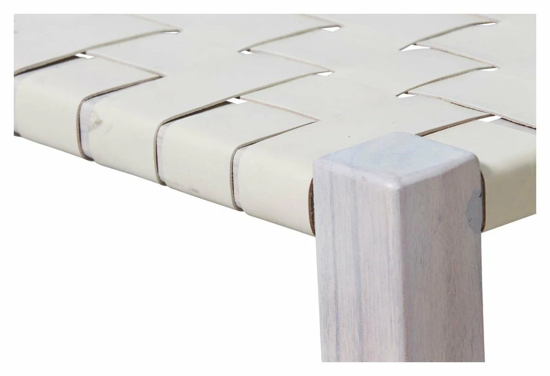 H & G Benches Leather Woven Bench Ivory 17 H & G Benches Leather Woven Bench Ivory