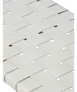 H & G Benches Leather Woven Bench Ivory 22 H & G Benches Leather Woven Bench Ivory