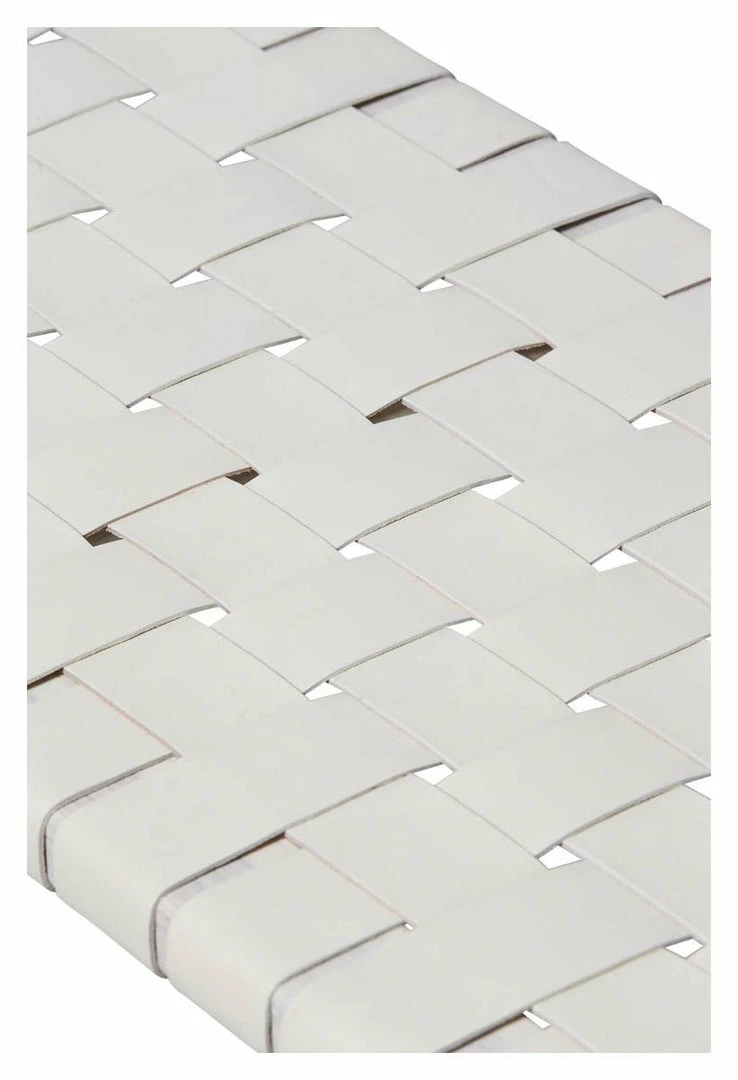 H & G Benches Leather Woven Bench Ivory 3 H & G Benches Leather Woven Bench Ivory