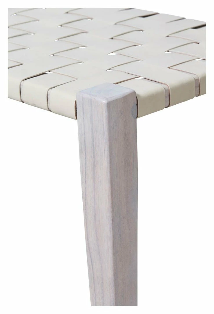 H & G Benches Leather Woven Bench Ivory 15 H & G Benches Leather Woven Bench Ivory