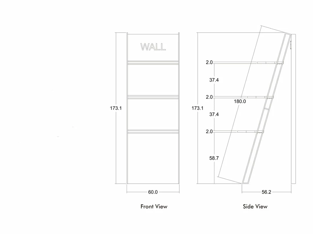 SLH Look Leaning Wall Shelf Bookcases 5 SLH Look Leaning Wall Shelf Bookcases