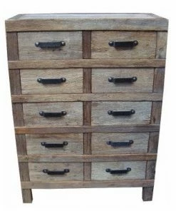 PFS Furniture Sales Industrial Iron Large Chest Of Drawers-Recycled Timber