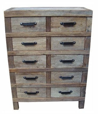 PFS Furniture Sales Industrial Iron Large Chest Of Drawers-Recycled Timber 1 PFS Furniture Sales Industrial Iron Large Chest Of Drawers-Recycled Timber