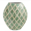 Alliance Homewares Green And White Vase