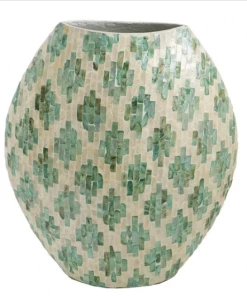 Alliance Homewares Green And White Vase