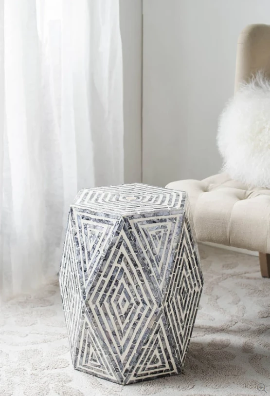 Alliance Side Tables Capiz Hexagonal Side Table 1 Alliance Side Tables Capiz Hexagonal Side Table