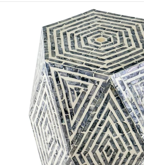 Alliance Side Tables Capiz Hexagonal Side Table 2 Alliance Side Tables Capiz Hexagonal Side Table