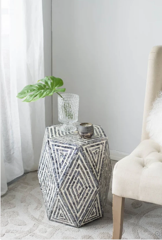 Alliance Side Tables Capiz Hexagonal Side Table 3 Alliance Side Tables Capiz Hexagonal Side Table