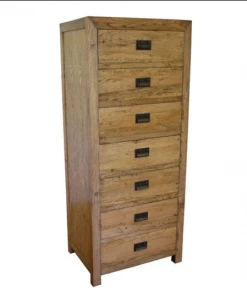 Megaria Chest Of Drawers Oak 7 Drawer Slim Boy