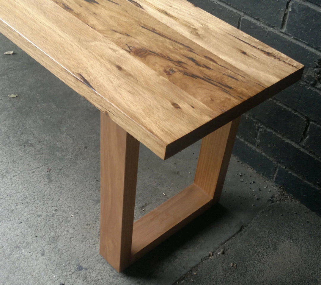 PFS Furniture Sales Recycled Australian Timber 'U' Base Bench. 1 PFS Furniture Sales Recycled Australian Timber 'U' Base Bench.