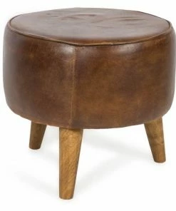 H & G Leather Low Stool