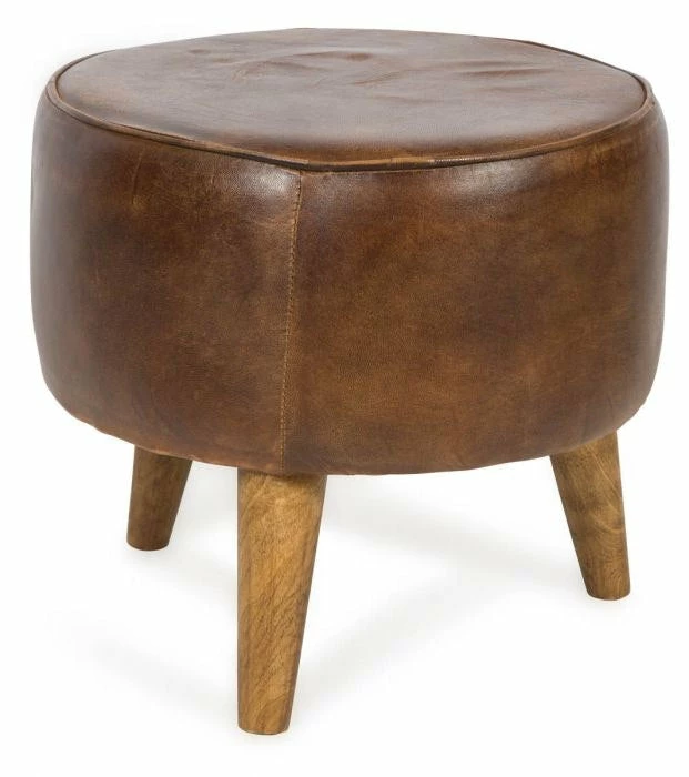 H & G Leather Low Stool 1 H & G Leather Low Stool