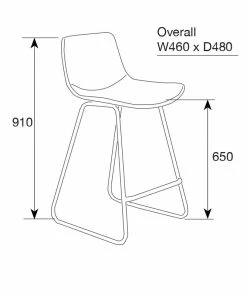 PFS Furniture Sales Mendel Skid Base Barstool