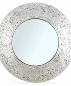 PFS Furniture Sales Round Aluminium Embossed Mirror